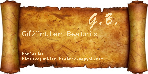 Gürtler Beatrix névjegykártya